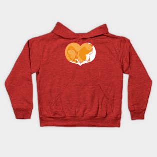 Orange Cat Love Kids Hoodie